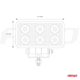 AMIO Pracovné LED svetlo AWL02 6 LED FLAT 9-60V_thumb8