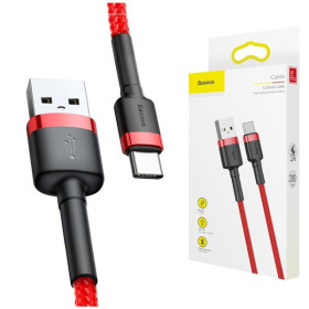 AMIO kábel USB na USB-C BASEUS Cafule 1,5A 100cm červený_thumb5