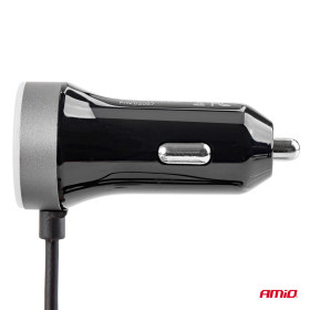 AMIO nabíjačka do auta 12/24V Micro + 2x USB 2.4A PCH PRO-01_thumb5