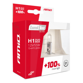 AMIO halogénový DUO blister (2ks) H1 12V 55W sada LumiTec SILVER +100%_thumb5