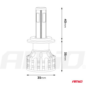 AMIO LED žiarovky hlavného svietenia H1 COB 4Side_thumb13