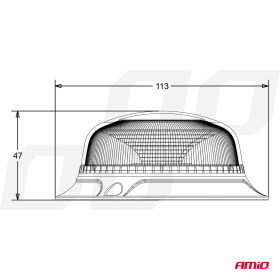 AMIO výstražný maják W213bl 3 skrutky R65 R10 18LED 12/24V IP56_thumb6