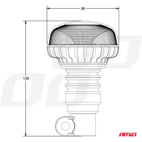 AMIO výstražný maják W21pl tyčový Flexi R65 R10 18LED 12 / 24V IP56_thumb6