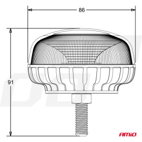 AMIO výstražný maják W21sb na skrutke R65 R10 18LED 12/24V IP56_thumb6