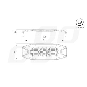 AMIO výstražné osvetlenie oranžové 3x3W LED R65 R10 12/24V IP67_thumb4