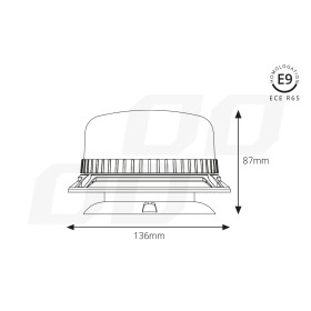 AMIO výstražný maják W03M magnetický R65 R10 36LED 12 / 24V IP56_thumb3