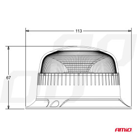 AMIO výstražný maják W213b 3 skrutky R65 R10 18LED 12/24V IP56_thumb6