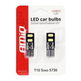 AMIO LED žiarovky CANBUS 4SMD 5730 T10 (W5W) White_thumb3