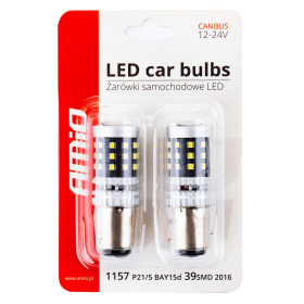 AMIO LED žiarovky CANBUS 2016 39SMD 1157 BAY15D P21/5W White 12V/24V_thumb4