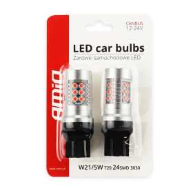 AMIO LED žiarovky CANBUS 24SMD 3030 1157 T20 7443 21/5W Červená 12V/24V_thumb3