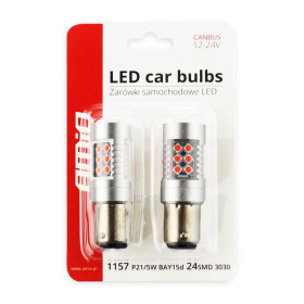 AMIO LED žiarovky CANBUS 3030 24SMD 1157 BAY15D P21/5W Red 12V/24V_thumb4