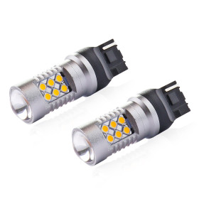 AMIO LED žiarovky CANBUS 3030 24SMD T20 7440 WY21W Oranžová 12V/24V_thumb6