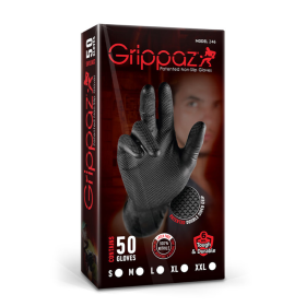 Grippaz 246A Protišmykové nitrilové rukavice čierne veľkosť L/9 - 50ks_thumb7