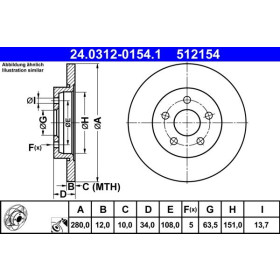 ATE Brzdový kotúč plny Ø280mm 24.0312-0154.1_thumb2