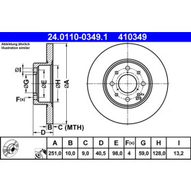 ATE Brzdový kotúč plny Ø251mm 24.0110-0349.1_thumb2