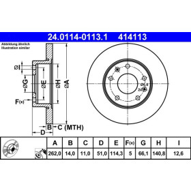 ATE Brzdový kotúč plny Ø262mm 24.0114-0113.1_thumb2