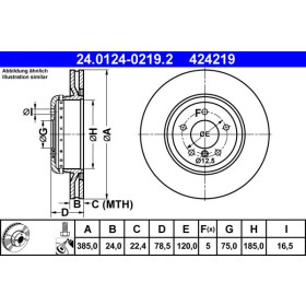 ATE Brzdový kotúč Brzdovy kotuc dvojdielny Ø385mm 24.0124-0219.2_thumb2