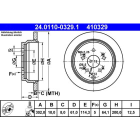 ATE Brzdový kotúč plny Ø302mm 24.0110-0329.1_thumb2