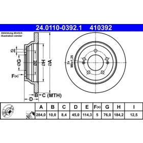 ATE Brzdový kotúč plny Ø284mm 24.0110-0392.1_thumb2