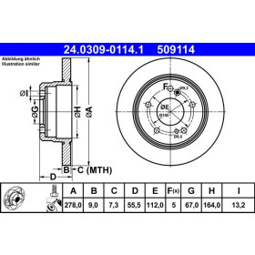 ATE Brzdový kotúč plny Ø278mm 24.0309-0114.1_thumb2