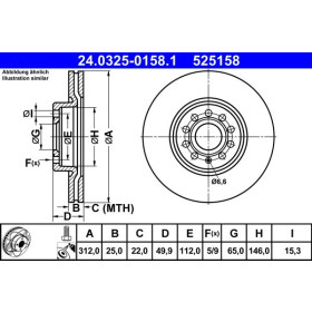 ATE P/L brzdový kotúč, Power Disc Ø312mm 24.0325-0158.1_thumb2