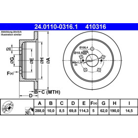 ATE Brzdový kotúč plny Ø288mm 24.0110-0316.1_thumb2