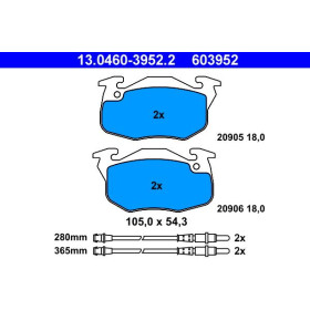 ATE Sada brzdových platničiek 13.0460-3952.2_thumb2
