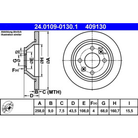 ATE Brzdový kotúč plny Ø258mm 24.0109-0130.1_thumb2