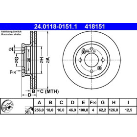 ATE Brzdový kotúč vetraný Ø256mm 24.0118-0151.1_thumb2