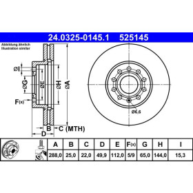 ATE Brzdový kotúč vetraný Ø288mm 24.0325-0145.1_thumb2