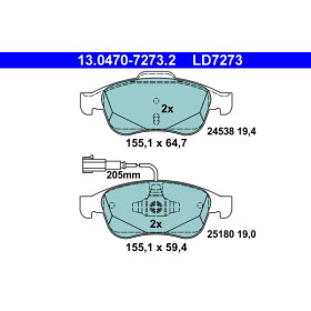 ATE Sada brzdových platničiek 13.0470-7273.2_thumb2