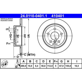 ATE Brzdový kotúč plny Ø280mm 24.0110-0401.1_thumb2