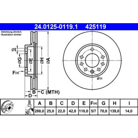 ATE Brzdový kotúč vetraný Ø288mm 24.0125-0119.1_thumb2