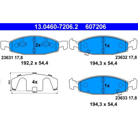 ATE Sada brzdových platničiek 13.0460-7206.2_thumb2