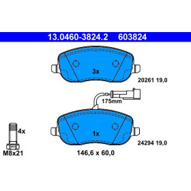ATE Sada brzdových platničiek 13.0460-3824.2_thumb2