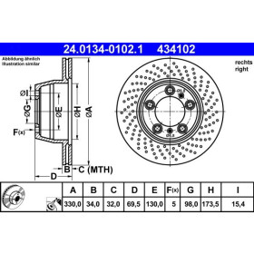 ATE Brzdový kotúč dierovane/vnutorne chladene Ø330mm 24.0134-0102.1_thumb2