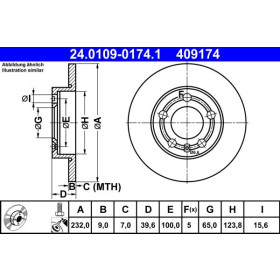 ATE Brzdový kotúč plny Ø232mm 24.0109-0174.1_thumb2