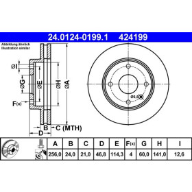 ATE Brzdový kotúč vetraný Ø256mm 24.0124-0199.1_thumb2