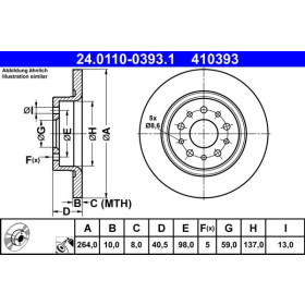 ATE Brzdový kotúč plny Ø264mm 24.0110-0393.1_thumb2