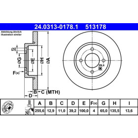 ATE Brzdový kotúč plny Ø256mm 24.0313-0178.1_thumb2