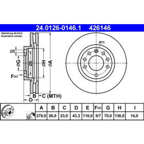 ATE Brzdový kotúč vetraný Ø278mm 24.0126-0146.1_thumb2