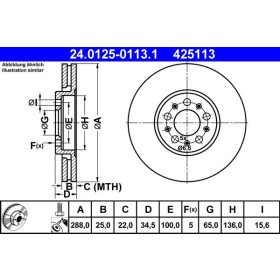 ATE Brzdový kotúč vetraný Ø288mm 24.0125-0113.1_thumb2