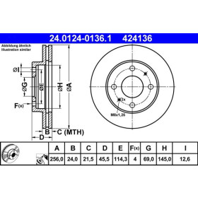 ATE Brzdový kotúč vetraný Ø256mm 24.0124-0136.1_thumb2