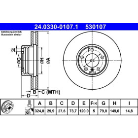 ATE Brzdový kotúč vetraný Ø324mm 24.0330-0107.1_thumb2