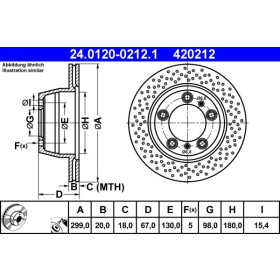 ATE Brzdový kotúč dierovane/vnutorne chladene Ø299mm 24.0120-0212.1_thumb2