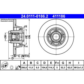 ATE Brzdový kotúč plny Ø290mm 24.0111-0186.2_thumb2