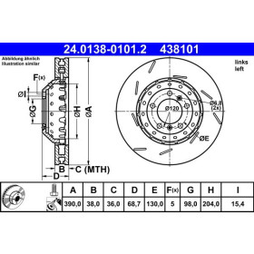 ATE Brzdový kotúč Brzdovy kotuc dvojdielny Ø390,0mm 24.0138-0101.2_thumb2