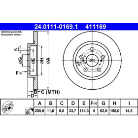 ATE Brzdový kotúč plny Ø290mm 24.0111-0169.1_thumb2