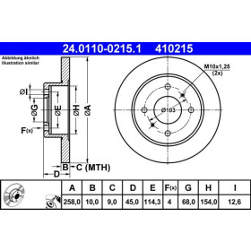 ATE Brzdový kotúč plny Ø258mm 24.0110-0215.1_thumb2