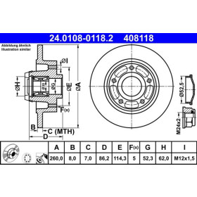 ATE Brzdový kotúč plny Ø260mm 24.0108-0118.2_thumb2